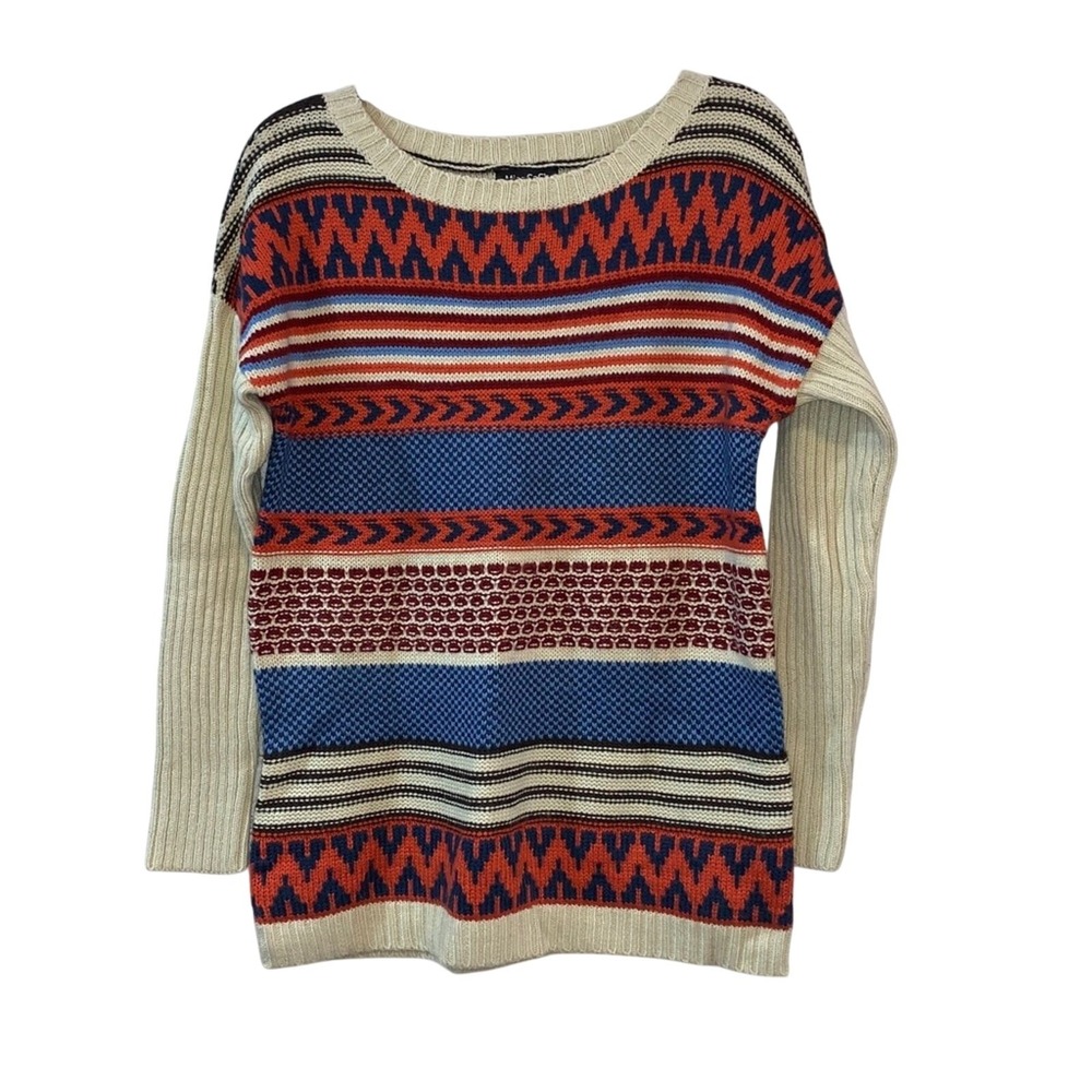 Miss SaSa Fair Isle Nordic Sweater Small Multicolor Tunic Pullover Boho